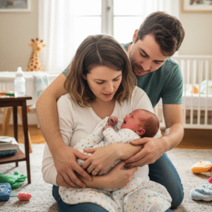 Swaddling fussy baby